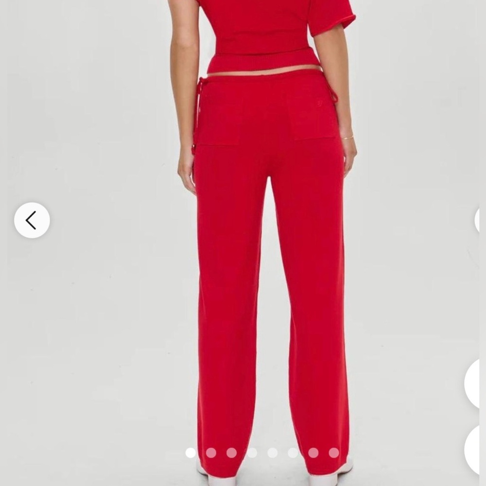 Frankie's Bikinis Red Wide-Leg Jogger Pants
